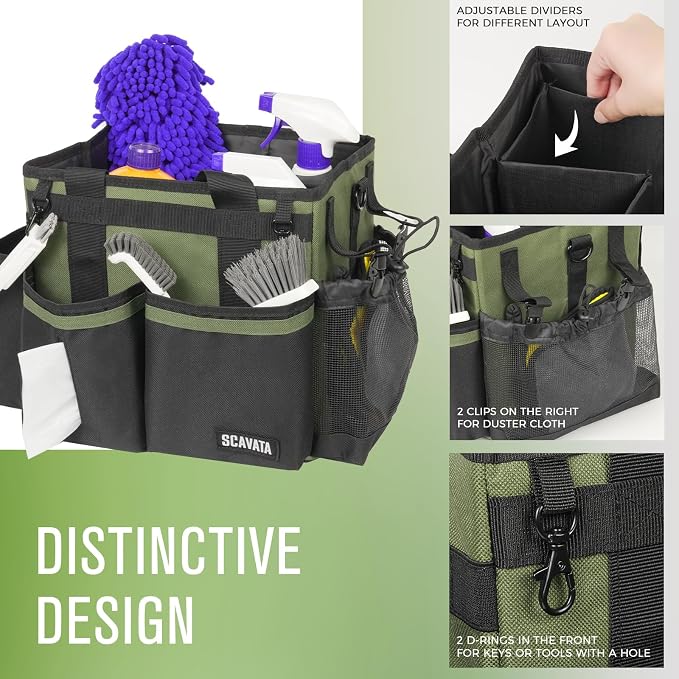 SCAVATA Compact Wearable Cleaning Caddy with Handle & Shoulder Straps - Image 3