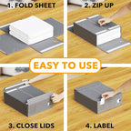 SpaceAid 6 Pack Bed Sheet Organizers and Storage, Foldable Sheet Organizer for Linen Closet, Sheets Set Folder Keeper with Window XL (Queen & King Size) Bedding Container (Gray, 6 Pack) - Image 3