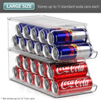 Sorbus Clear Skinny Can Organizer for Fridge, Stackable with Lids (2 Pack) - Image 7