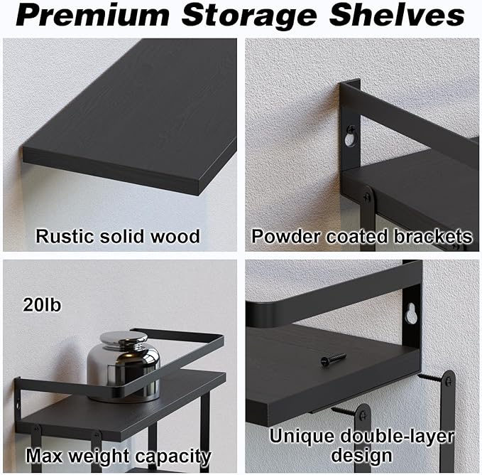 RICHER HOUSE Floating Shelves Bathroom, Wall Mounted Shelf Over Toilet - Image 3