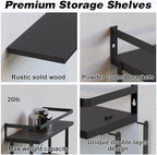 RICHER HOUSE Floating Shelves Bathroom, Wall Mounted Shelf Over Toilet - Image 3
