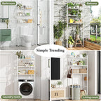 Simple Trending 3-Tier Over Toilet Storage Rack with Paper Holder & Hooks - Image 7