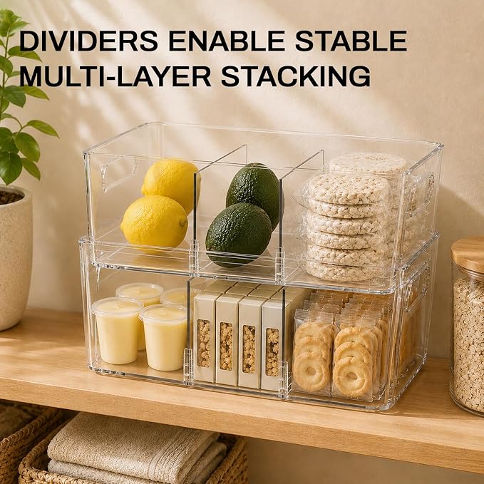 Mpotmiy 8-Pack Pantry Organizers and Storage, Clear Fridge Organizer Bins - Image 5