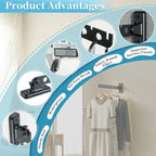 Alise Clothes Drying Racks Wall Mounted Coat Hangers,Black,2 Pcs - Image 5
