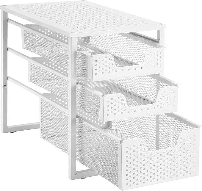 Simple Trending Under Sink Organizer 3-Tier with Sliding Storage Drawer by SimpleTrending