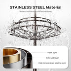 HAMITOR Corner Shower Caddy Tension Pole: No-Drill Rustproof Bathroom Shelf - Image 3