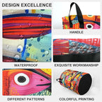 Colorful Fish Laundry Basket Foldable Laundry Hamper With Handles Clothes Storage Bucket Organizer Laundry Bag For Bedroom Bathroom Laundry Storage 19.6 x 15.7 - Image 3