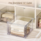 Vtopmart 4 Pack Clear Stackable Closet Storage Drawers 15QT, Medium - Image 7