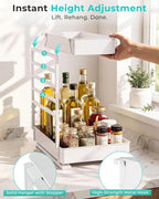 EVERIE Metal Pull Out Slide Shelf Organizer for Framed or Frameless Under Sink CabinetsOrganization in Kitchen, Bathroom, Counter, Cabinets (White, 1 Set) - Image 3