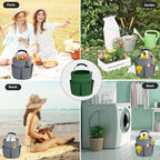 17L Cleaning Caddy with Handle, Cleaning Supplies Organizer, Foldable Storage Basket, Cleaning Supply Caddy, Portable Multi Cleaning Bucket Bag for Home, Garden (Green) - Image 7