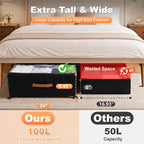 100L Extra Large Under Bed Storage with Wheels, 9.5" Extra Tall Storage Box - Image 3