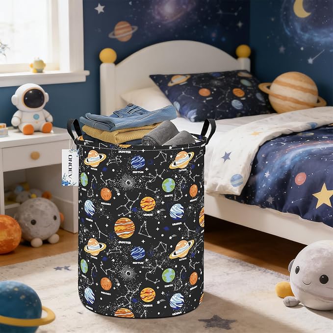 Round collapsible Solar System planet Laundry Hamper for Adults Kids - Image 4