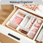 Vtopmart 44 PCS Plastic Drawer Organizer Set, Vanity Organizer Trays, White - Image 4