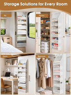 Criusia 2 Pack Over the Door Organizer, Heavy-Duty 6-Shelf Hanging Storage with 13 Mesh Pockets, 55lbs Capacity Behind the Door Storage for Nursery, Bathroom, Bedroom, and Dorm, White - Image 7