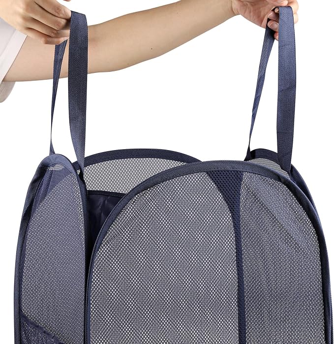 4Pcs Pop Up Laundry Basket Set, Collapsible Pop Up Hamper in 4 Colors, Mesh Laundry Basket for Home, Dorm, Travel & Storage - Image 4