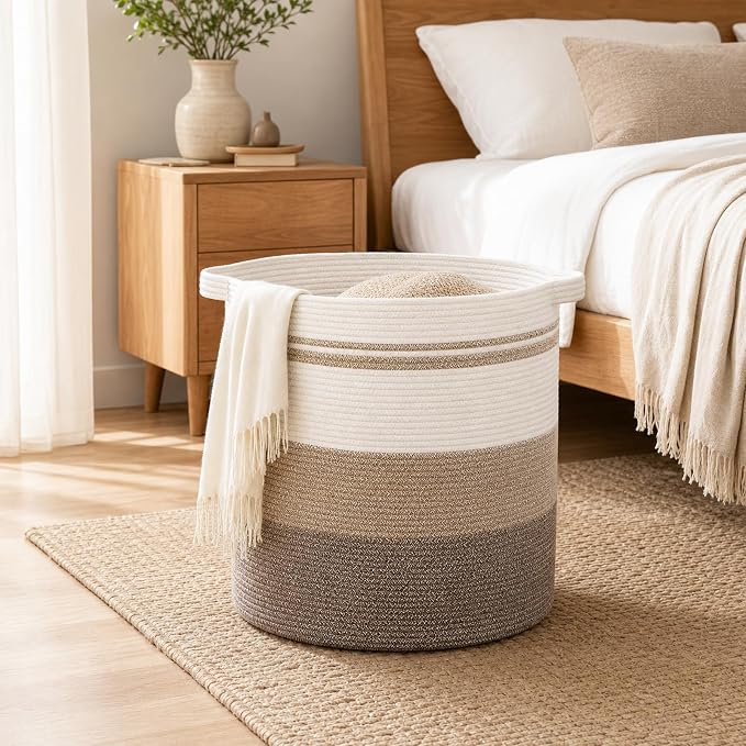 OIAHOMY 60L Laundry Basket Laundry Hamper Nursery Hamper Gradient Yellow - Image 6
