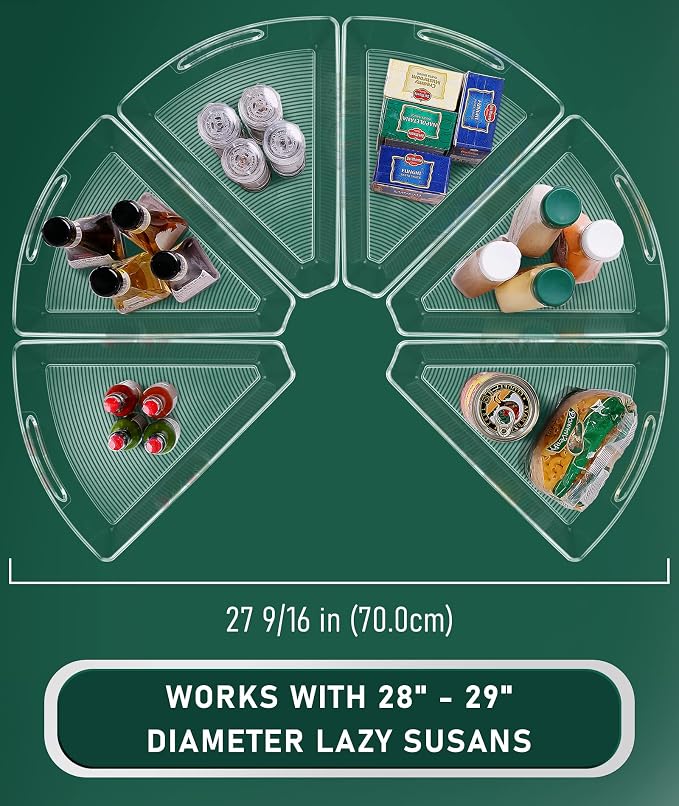 JEISSLIA Lazy Susan Cabinet Organizer Bins for 26"/ 28"/ 32" Diameter - Image 2