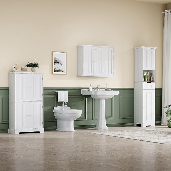 ChooChoo Laundry Cabinet with 3 Doors and Adjustable Shelves - Image 7