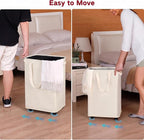 efluky Slim Laundry Hamper with Wheels, Rolling Laundry Basket for Clothes, Small Laundry Basket for Bedroom, Dorm and Laundry Room, 90L (19.8 Gallons) Beige - Image 4