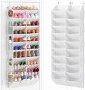 UVIAHOMI 20-30 Pairs Over the Door Shoe Organizer with Side Mesh Pockets, 10-Tier Hanging Shoe Storage for Closet, Breathable Door Shoe Rack Holds Sneakers, Boots, Heels & Daily Essentials, White by UVIAHOMIHOMEORGANIZER