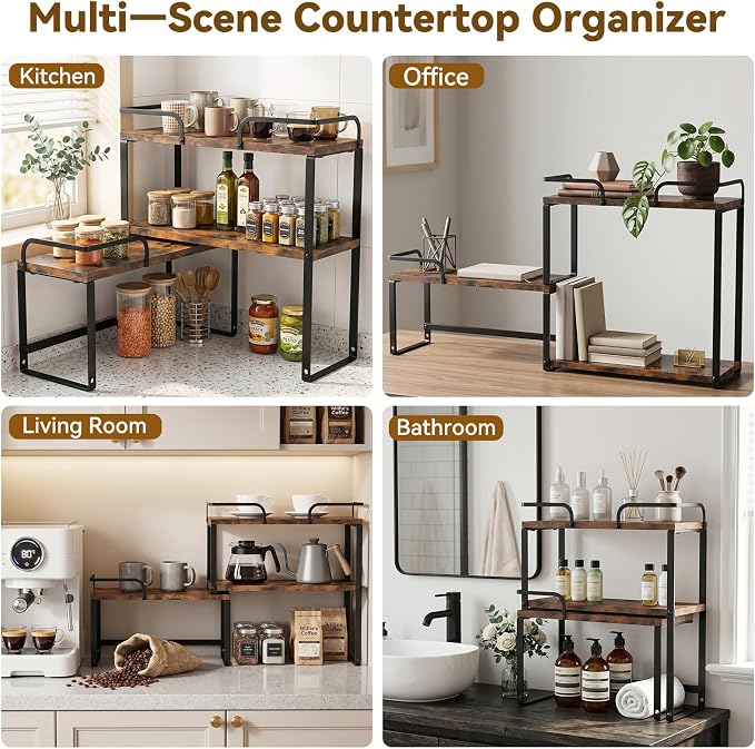 Housolution Stackable Kitchen Countertop Organizer Corner Shelf - Image 8