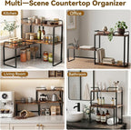 Housolution Stackable Kitchen Countertop Organizer Corner Shelf - Image 8