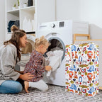 Odonata Slim Laundry Hamper Handles Collapsible Laundry Basket Thin Dirty Clothes Basket Narrow Laundry Bag Foldable Dirty Hamper 48L (Animal) - Image 5