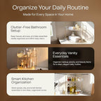 2-Tier Acrylic Corner Bathroom Organizer, 9" x 9" x 11" Large Round Countertop Shelf with Handle, Clear Acrylic Skincare & Makeup Storage Tray, Waterproof Vanity Organizer for Kitchen & Dresser - Image 7