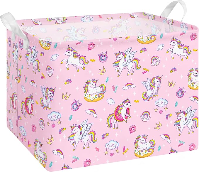 Collapsible Storage Basket Collapsible Fabric Laundry Basket with Handles by Alldomess