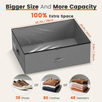 XXXXL 125L Under Bed Storage, Storage Containers with Support & Clear Lid, Support Frame, Underbed Storage Bins for Clothes, Shoes, Blankets, and Toys 2 pack - Image 2