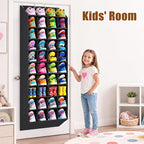 UVIAHOMI 30-40 Pairs Over the Door Shoe Organizer, 40 Breathable Pockets Hanging Shoe Storage for Closet, 10-Tier Door Shoes Rack, Handing Shoes Holder Fit All Family's Sneakers, Boots (Black) - Image 7