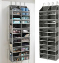 HOMELUX THEORY Over the Door Organizer, 6-Tier XL, 100D Fabric, Dark Gray | Extra wide over the door organizer, 65 lb capacity, 12 side mesh pockets, heavy-duty 100D fabric, bedroom & nursery storage by HomeluxTheory