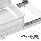 2 Pack Under Sink Organizer With Next-Gen Ball-Bearing Slides,2-Tier Precision Mesh Pull Out Cabinet Drawers Storage for Bathroom&Kitchen,Height Adjustable Shelf,Rust-resistant-Patent Pending - Image 3
