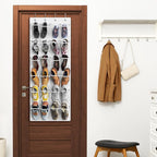 Simple Houseware 24 Pockets Large Clear Over the Door Shoe Organizer, White | 56" x 22.5", 4 Durable Metal Hooks, 5" x 9" Pocket Size, Multipurpose - Image 6