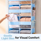 Blue Over the Door Organizer 5 Tiers, Extra Large Behind Door Storage of 10 Compartments, 80 lbs Weight Capacity Hanging Storage Organizer with Clear Window Kids Toys, Shoes, Diapers, Room storage - Image 3