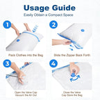 HOUSE DAY 10 Jumbo Vacuum Seal Bags For Clothing Travel, 80% Space Saving Travel Vacuum Bags with Electric Pump, Vacuum Storage Bags For Clothes, Comforters, Blankets, Moving, Reusable & Durable - Image 8