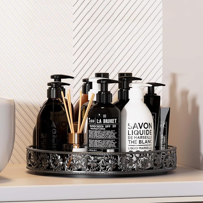 13 inch Lazy Susan Turntable Organizer, Black - Image 6