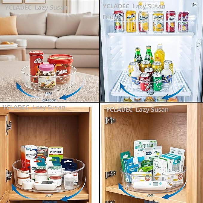6 Pack Lazy Susan 11.5" Turntable Rotating Spin Organizer Storage - Image 6
