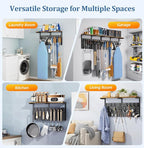 Ironing Board Hanger Wall Mount, Large Storage Iron and Ironing Board Holder, Laundry Room Storage Shelves with Ironing Board Broom Mop Holder, Laundry Accessories Organization and Storage Organizer - Image 8