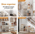 WOWLIVE 9 Tier 2-Column Shoe Rack, 30-35 Pairs Stackable White - Image 5