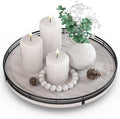 AMH 13-Inch Rustic Whitewashed Oak Lazy Susan Vanity Tray by AMH
