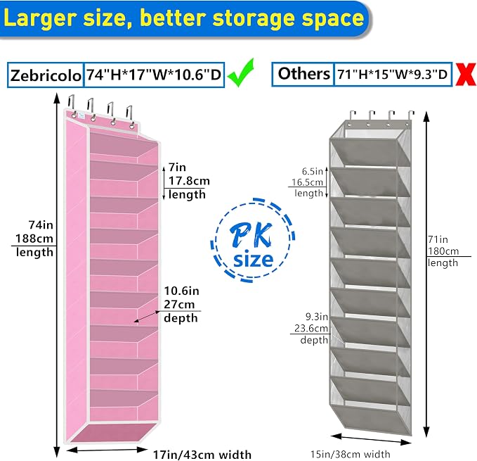 10 Tiers Shoe Organizer for Closet, 20 to 30 Pairs Shoe Rack Door - Image 6
