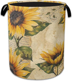 Vintage Sunflowers Laundry Basket Collapsible Laundry Hamper, Oxford Cloth Storage Bin for Room/Bathroom/Bedroom/Dormitories 16" X 20.8" by NSMNSM