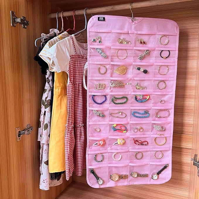 BB Brotrade Hanging Jewelry Organizer,Accessories Organizer,80 Pocket Organizer for Holding Jewelries - Image 5