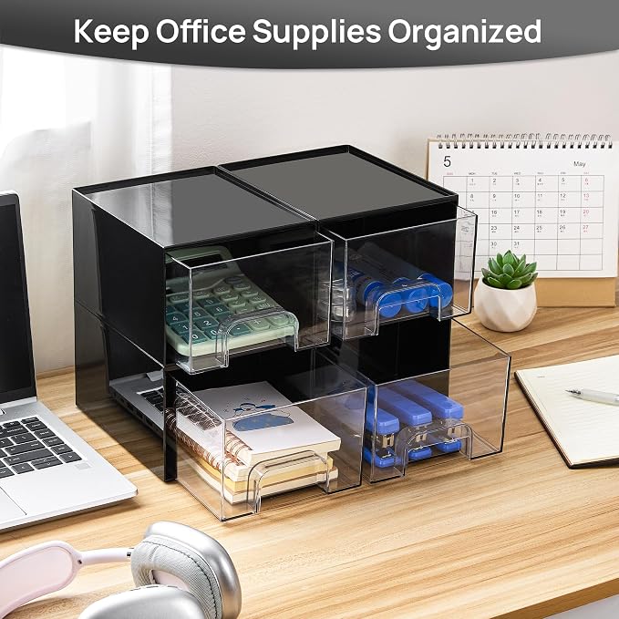 Vtopmart Black Small Stackable Storage Drawers for Cologne Organizer - Image 5