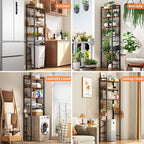 Over-The-Toilet Storage Rack, 4-Tier Bathroom Organizer Shelf Over Toilet with Adjustable Shelf and Basket, Freestanding Space Saver Bathroom Shelves Above Toilet for Room (Rustic Brown) - Image 4