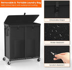 250L Laundry Hamper with Lid & Wheels, Rolling Laundry Basket with Bag - Image 5