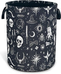 Witch Skull Gothic Laundry Basket Foldable Oxford Cloth Hamper 18.9x16.5 In by Unknown