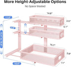 Under Sink Organizer, 3-Tier Thickened Metal Pull out Cabinet Organizer Shelf, Height Adjustable Slide out Storage Drawer Rack for Kitchen Bathroom Pantry Laundry Home Organization, 1-Pack, Pink - Image 9