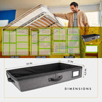 HOMELUX THEORY Under Bed Storage, Low Profile 2pc with Lid, Dark Gray | Slim fit for low-clearance beds & couches, Fits seasonal clothes, blankets & shoes, Bins with lids, Space-saving storage - Image 2